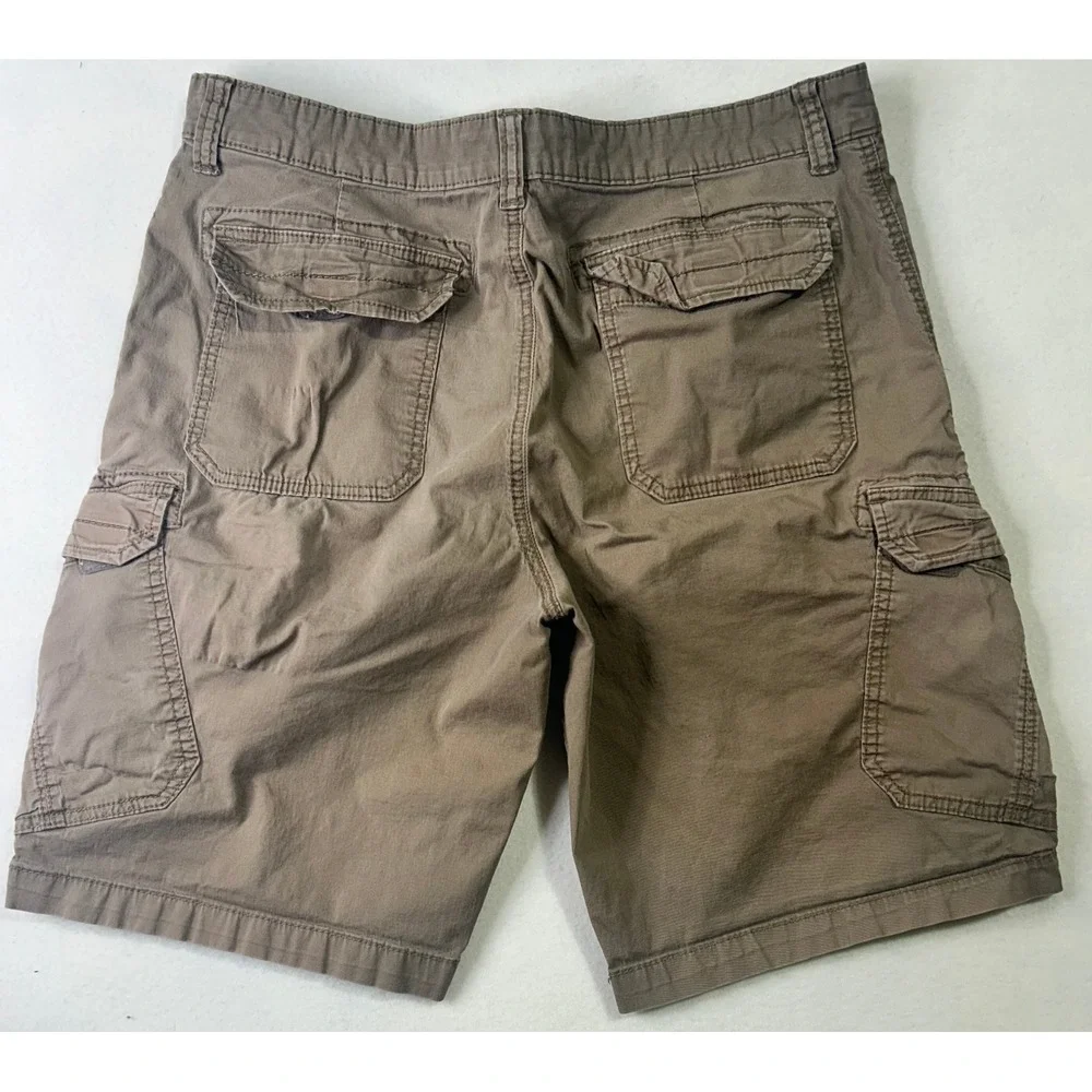 Unionbay Mens 36 Brown‎ Stretch Cotton Cargo Shorts Multi Pocket Utility Hiking